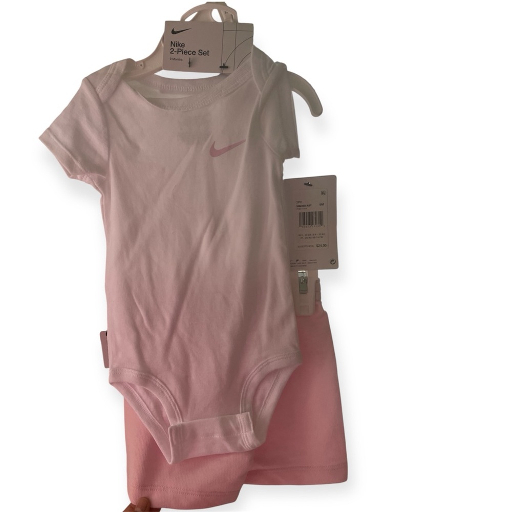 Nike Pink Infant Bodysuit and Shorts